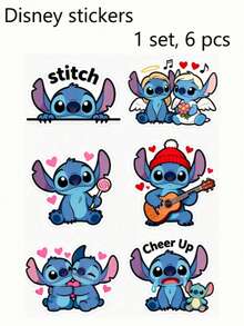 Disney Bộ sưu tập hình dán Stitch dễ thương - 6 thiết kế Lilo & Stitch đáng yêu, decal vinyl chống thấm nước cho bình nước, máy tính xách tay, điện thoại, sổ tay, album ảnh, quà tặng cho trẻ em và người hâm mộ. Thêm chút nét duyên dáng ngoài hành tinh vào mọi ngóc ngách cuộc sống của bạn với những hình dán Stitch dễ thương không thể cưỡng lại này! Gồm 6 thiết kế ngộ nghĩnh - từ tư thế nhìn trộm biểu tượng của "Stitch". - nhãn dán - Xem 2