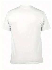 Camiseta manga corta cuello redondo 100% algodón, estampado trendy, tejido ligero y ventilado, estilo moda casual, apta para vida diaria, salidas informales y citas en primavera, verano y otoño - Blanco - Ver 5