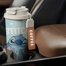 Cốc giữ nhiệt cà phê Disney Stitch hình mắt nháy dễ thương - Cốc du lịch bằng thép không gỉ di động có dây đeo cổ tay, bằng thép không gỉ, cốc cà phê có nắp, thiết kế hai ngăn uống, và bền. - Nhiều màu - Xem 5
