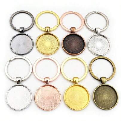 5pcs Gemstone Base Pendant, Fashionable Convex Gemstone Base, Suitable For DIY Necklace, Bracelet Pendant, Bag Charm, Jewelry, Ideal For Making Holiday Gifts, Summer Vacation Accessories
