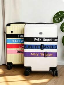 Custom Name Luggage Strap, Personalized Text Suitcase Belt, Adjustable Travel Luggage Identifier, 1PC - Multicolor - View 6