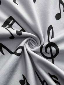 ROMWE Conjunto de 3 piezas con camiseta de tirantes con encaje y estampado de notas musicales y teclado de piano, estilo retro Y2K - Multicolor 2 - Ver 7