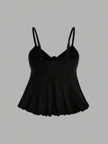 MOD Camisola de mujer con cordones de unicolor, multipaquete, estilo bohemio, adecuada para atuendos de playa, looks de vaquera occidental, blusas casuales, fiestas rave, festivales de música country - Gris - Ver 8