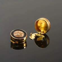 2Pcs Retro Metal Cufflinks, Shirt Button Covers, Fashion Suit Decor & Christmas Holiday Gifts - White - View 9