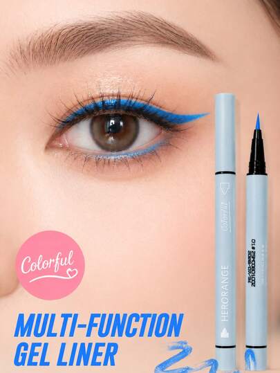 HERORANGE Lightweight Spring Color Liquid Eyeliner Pen, Fine Tip Draws Precise Lines, Dual-Ended Multi-Functional Design, Smooth Flow No Clogging, Waterproof Sweatproof Smudge-Proof, Beginner Friendly, Suitable For Everyday Makeup, Spring Makeup, Minimalist Eye Makeup, Student Gift, Holiday Gift