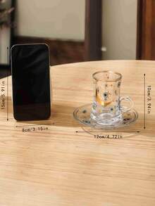 一套（1个杯子和碟子/1个礼盒装6个杯子和6个碟子）陶瓷咖啡杯碟套装，适用于家庭厨房、餐厅、客厅，可作为礼物，用于饮用茶、咖啡、牛奶、果汁，也适用于婚礼、派对、生日等场合。 - 彩色 - 查看 7