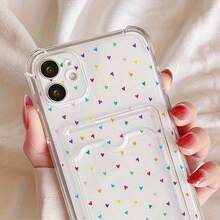 Transparent Card Slot Phone Case, Compatible With Iphone, Galaxy, Honor, And Other Models, Transparent Wallet-Style Silicone Back Cover, Shock-Proof, Waterproof, Anti-Fall, Scratch-Resistant - Multicolor - View 2