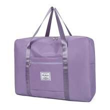 Large Capacity Foldable Travel Bag For Men And Women, Waterproof Handbag, Lightweight Storage Bag, Shoulder Bag For Gym And Yoga, Multipurpose Storage Bag, Portable For Business And Leisure Travel. - 紫色 - 查看 12