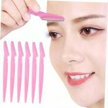 Mikinona 30pcs Portable Eyebrow Trimmer Makeup Tools, Stainless Steel Lightweight Non-Slip Handle, Travel Size - Pink - View 6