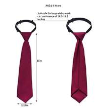 5pcs Boy's Necktie Pre-Tied Adjustable Neck Strap Tie For Wedding Graduation School Uniforms - Black - View 2