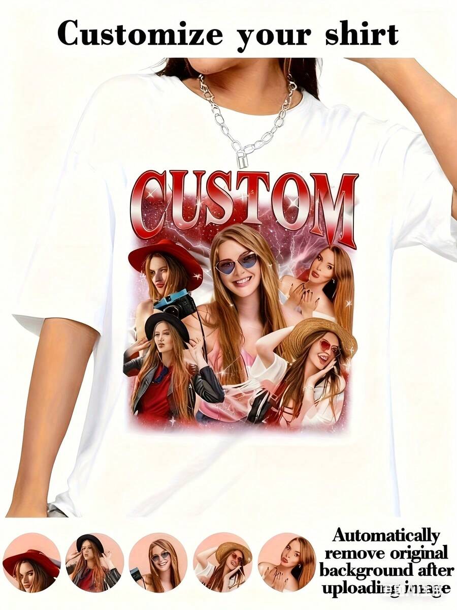 Camiseta personalizable con estampado retro - Camiseta de manga corta con cuello redondo para mujer y hombre, ropa deportiva casual, negra, tops de moda de temporada, camisas con estampado vibrante, camiseta de ajuste cómodo - Blanco - Ver 1