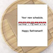 Happy Retirement Cards, Retiree Congratulations Card, 'Your New Schedule', Funny Retirement Cards, Retirement Gifts For Colleagues And Friends - Multicolor - View 2