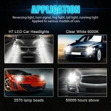 2pcs H7 LED Car Headlight Bulb Kit, High/Low Beam, 80W, 6000K, Bright - 1860 - View 9