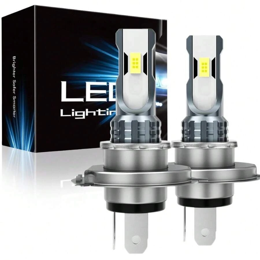 2 bóng đèn pha LED H4 cho ô tô, ánh sáng trắng Xenon 6000K, model 472, chế độ chiếu xa/gần, 12V 24V