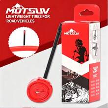 MOTSUV 超輕量 TPU 自行車內胎 700X23 25 28 30 32c 公路車 固定齒輪單車 氣嘴內胎 - 紅色 - 查看 5