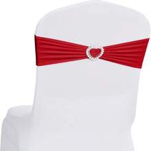 10pcs Elastic Chair Bands With Bow Tie, Adjustable Stretchable Chair Covers With Sliders, Universal For Wedding Party Event Decoration - Multicolor - View 11