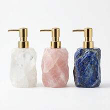 天然水晶皂液瓶，原石乳液按压瓶，可重复灌装宝石液体容器，适用于浴室、厨房、家居装饰 - 查看 3