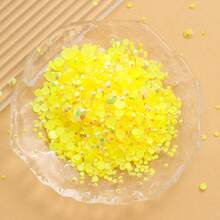 2MM-6MM 混合尺寸 2000顆/包 圓形平底樹脂水鑽 糖果 AB 色亮面亮片 DIY 寶石水鑽裝飾 黏貼珠飾，適用於衣服、包包、鞋子、馬克杯、瓶子、保溫杯、手機、DIY 配件 - 檸檬黃49 - 查看 7