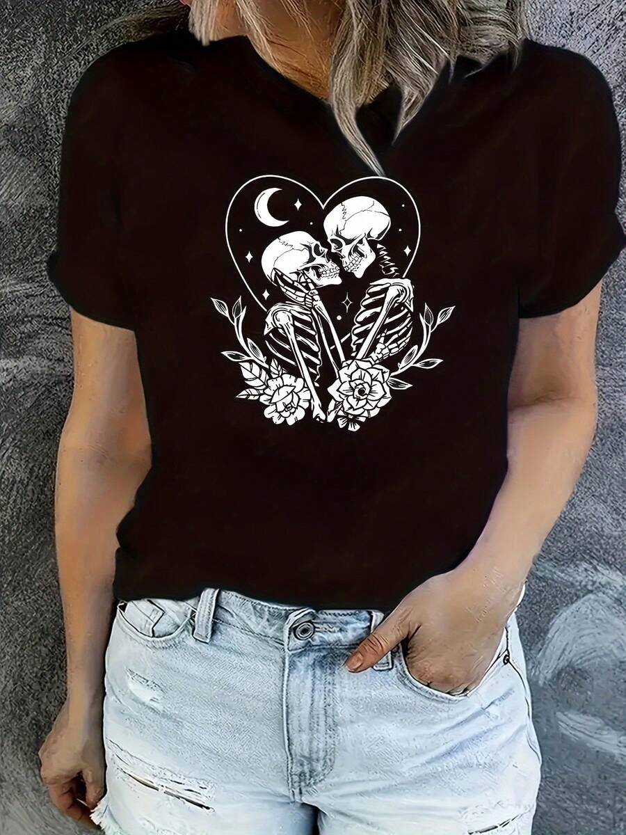Playera de Mujer con Frase Graciosa "Back & Body Hurts" Manga Corta Cuello Redondo Casual Estilo Humor Sarcástico Suave - Negro - Ver 1