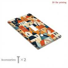 1pc[2D Flat Print]Painted Glass Style Magnolia Flower Print Switch Panel PC Material Scratch-Resistant Socket Cover Plate Living Room Bedroom Bathroom Wall Soft Decor Switch Protector - C - View 12