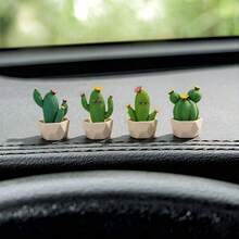 1pc Miniature Landscape Creative Elegant Fresh Small Potted Plant, DIY Car Interior Decor, Desktop Ornament, Office Workstation Computer Screen Decoration Accessory - Small Potted Plants - View 2