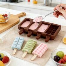 8-Cavity Silicone Ice Pop Mold, DIY Geometric Fruit Ice Cream Mold For Popsicle, Freezer Tray - View 5