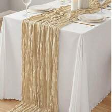 Cheese Cloth Table Runner, Bohemian Countryside Sheer Cheese Cloth Table Runner For Summer, Suitable For Wedding Decor, Holiday Gatherings, Daily Home Use - Multicolor - View 32
