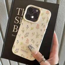 2026Una funda para teléfono1 pieza Funda para teléfono con textura de cuero blanco, diseño minimalista de flores de cerezo en diagonal, compatible con iPhone 16 Pro Max, 15/14 Plus, 13, 12, 11, cubierta protectora impermeable, a prueba de golpes, resistente a caídas y a arañazos. - Multicolor 5 - Ver 3