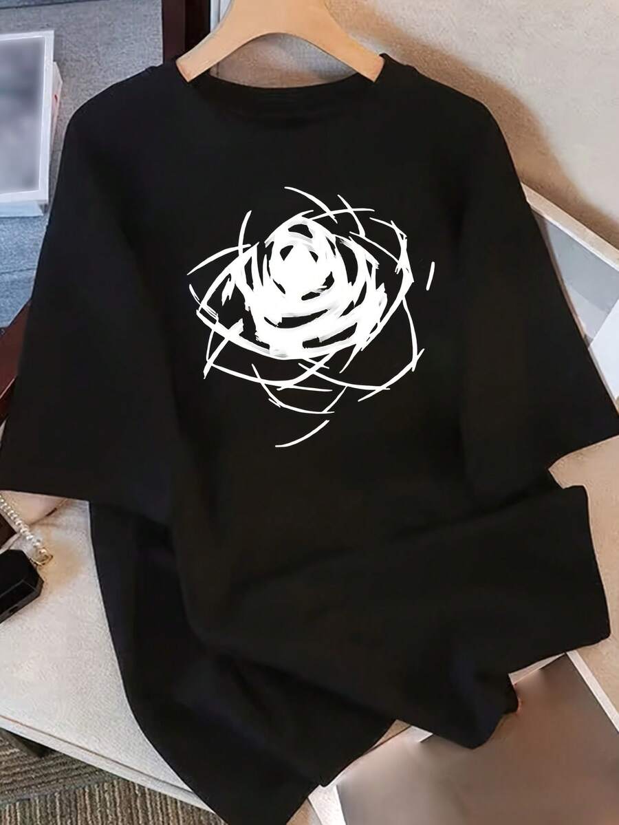 Camiseta Pure para Mujeres y Jóvenes - Cuello Redondo Holgado, Suave y Cómoda para Uso Diario, Diseño Juvenil, Manga Corta, Ropa Casual de Moda Estacional