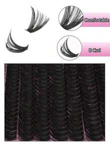 Lông mi giả 14 hàng màu nâu nhạt, độ dài 8-16mm, kiểu uốn D Russian Curl, từng sợi riêng lẻ, màu đen, dùng để trang điểm, nối mi, mi giả từng sợi, lông mi, mi giả. - D - Xem 5