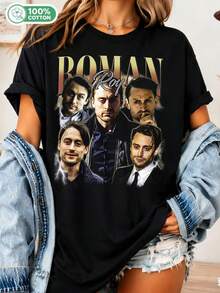 Limited Edition Vintage Roman Roy T-Shirt, Gift For Succession Series Fans, For Women And Men, Unisex Retro T-Shirt For Fans_............___ - Black - View 6