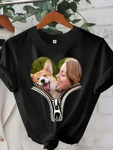 Camiseta personalizada con foto y texto, camiseta personalizada con foto de un amigo, camiseta con imagen personalizada, camiseta de cumpleaños con foto, regalo de vacaciones, camiseta con foto familiar - Blanco - Ver 5
