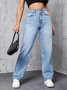 Jeans de pierna recta - Lavado ligero - Ver 3