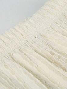 Pantalones de playa de punto de tela de vacaciones, pantalones casuales blancos de moda, estética Y2K, pantalones rectos de verano para la playa - Blanco - Ver 6