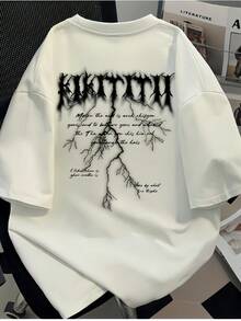 Genuine Men's T-Shirt 2026, New Romantic Sporty Design, Modern Print, Casual, Comfortable And Breathable, Exquisite Craftsmanship, European Standard Cut, White, Machine Washable Casual Blouses For Ladies, Women's Blouses, Women's T-Shirts - 白色 - 查看 1