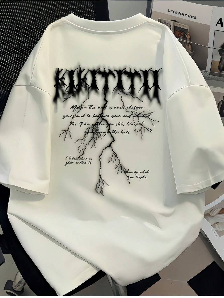 Genuine Men's T-Shirt 2026, New Romantic Sporty Design, Modern Print, Casual, Comfortable And Breathable, Exquisite Craftsmanship, European Standard Cut, White, Machine Washable Casual Blouses For Ladies, Women's Blouses, Women's T-Shirts - 白色 - 查看 1