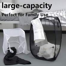 1pc Minimalist Foldable Laundry Basket, Large 36 X 36 X 58cm Portable Home Bedroom Bathroom Storage Basket - Multicolor - View 9