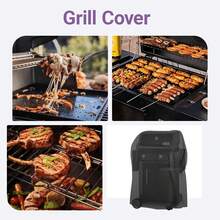 32-Inch Heavy Duty Grill Cover With Drawstring Closure - 210D Oxford Polyester And UV-Resistant Outdoor Barbecue Protective Cover, Fits , Brinkmann, Char-Broil // Propane Grill - All-Weather Cover With Buckle (Fits 32-Inch) - Black - View 10