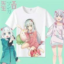 Camiseta Eromanga de la hermana Huang Man, mercancía de anime para profesores, cosplay de manga corta de Izumi Sagiri, ropa 2D, estilo japonés, transpirable. - Blanco - Ver 6