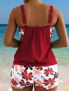 Swim Lushoire Set de 2 piezas de bikini con tirantes finos para la playa y resort de verano en oferta - Multicolor 4 - Ver 2