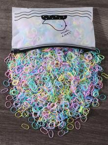 2000/1pc Classic Fashion Elastic Hair Bands, Mini Rubber Bands, Soft Hair Ties, Summer Accessories, Colorful Ponytail Hair Bands, Daily Hair Accessories, Hair Styling Tools, Women's Hair Accessories, Beach Wear, Vacation Accessories, Beauty Accessories, Women's Curly Hair Accessories, Travel, Women's Accessories, Hair Products, Curly Hair, Hair Bands - Multicolor - View 5