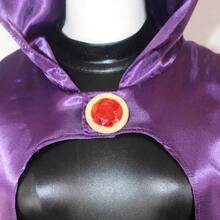 Disfraz de cosplay de superhéroe de  en stock: Raven de Teen Titans. - mono + capa + adorno de cintura + 2 muñequeras - Ver 11