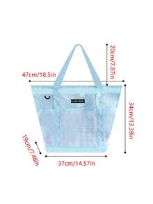 1pc Large Capacity Beach Bag, Mesh Swimsuit Storage Bag, Multifunctional Travel Tote Bag, Shoulder Beach Bag, Swimsuit Storage Pouch - Multicolor - View 17