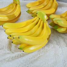 1/5/9pcs Realistic Artificial Yellow Banana - Plastic Fruit Model, Suitable For Party, Wedding, Home And Kitchen Decor, Perfect For Photography Props And Fruit Display, Banana Decoration - Yellow - View 7