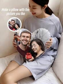 1pc Customized Heart-Shaped Throw Pillow, You Can Make Your Favorite Photo (Family Photo/Selfie/Pet Photo/Friend Group Photo/Party Photo) Into A Personalized Pillow, Suitable For Home Decor, Holiday Decor, Valentine's Day Gift, Wedding, Birthday Gift, Women's Gift, Anniversary Gift - Cat - View 10