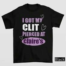 Camisetas Divertidas: Me Perforé el Clítoris en  - Humor para Adultos - Camiseta Casual de Cuello Redondo 100% Algodón para Hombres y Mujeres - Camiseta negra (180 g) - Ver 5