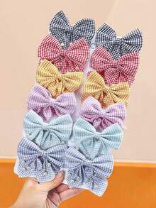 10pcs/Set Macaron Color Pearl Fabric Bow Hair Clips, 3D Bow Design With Pearl Decor, Multiple Macaron Colors - Suitable For Girls And Women, Sweet, Dreamy, Girly, Fit For Daily, Date, Party, Spring Outing, Valentine's Day Gift, 2026 New Year Gift,Summer,Holiday,Travel - Multicolor - View 13