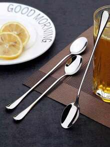 1pc/2pcs/4pcs/6pcs/8pcs Stainless Steel Long Handle Iced Tea Spoon, Coffee Spoon, Ice Cream Stirring Spoon, Kitchen Utensils - View 4