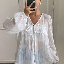 Women Blouses & Shirts - Whole Grain Coffee - View 5