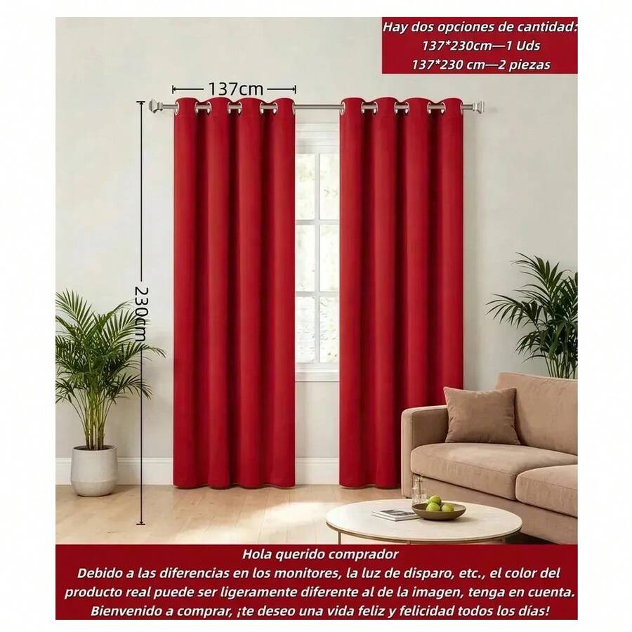 Curtains - Red - View 1